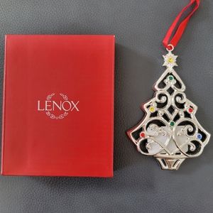 NWT Lenox Sparkle and Scroll Tree Ornament with Multicolor Gems